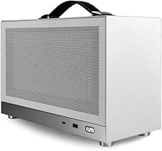 LAN Gaming Desktop (8.1L Small & Light, RTX 5070 12GB, AMD Ryzen 7 8700F, 32GB DDR5 RAM, 2TB NVMe SSD, Internal WiFi + Bluetooth, Windows 11 Pro) Best Mini ITX SFF Computer (White)
