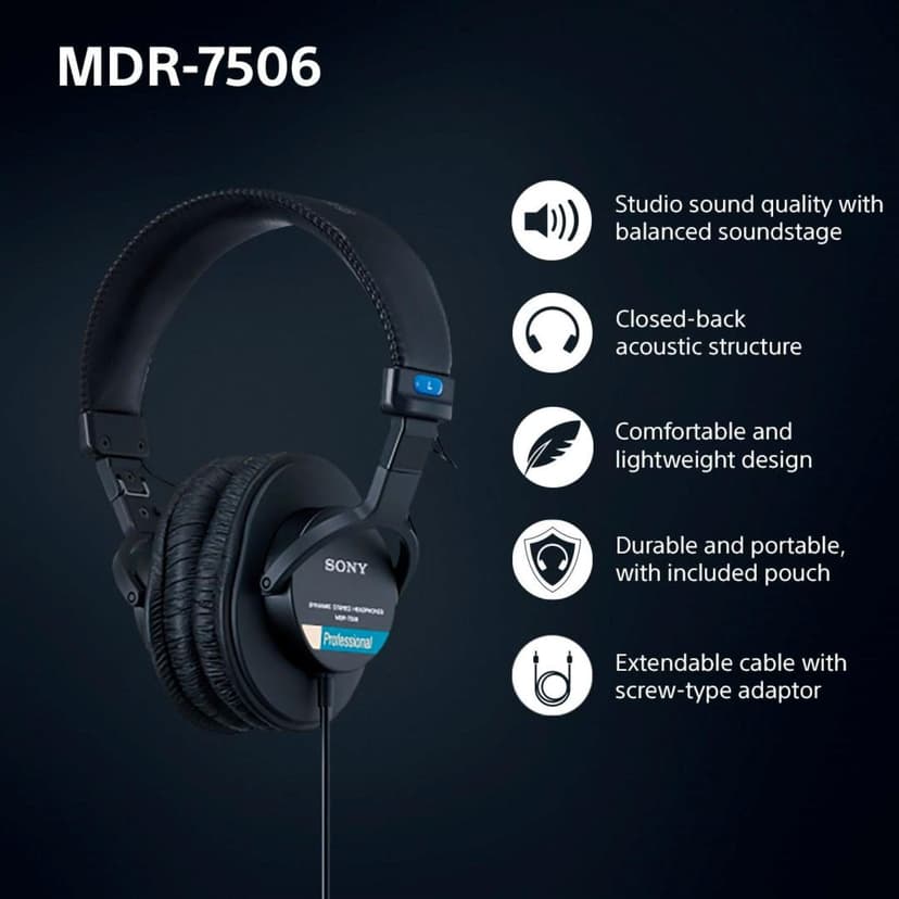 Sony MDR7506 Professional Large Diaphragm Headphone