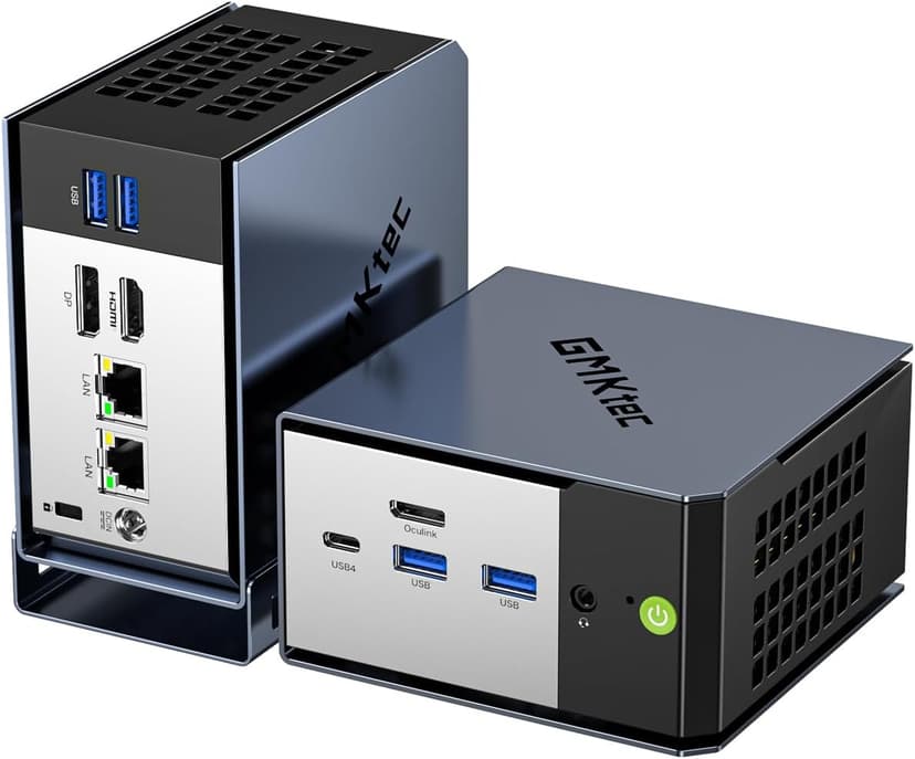 GMKtec AI Mini PC AMD Ryzen AI 9 HX-370 Serie(5.1GHz) Mini Gaming Computers, 32GB LPDDR5X 1TB PCIe 4.0 SSD, Support, Triple Screen 8K Display, WiFi 6 & USB4/Oculink Interface/EVO-X1