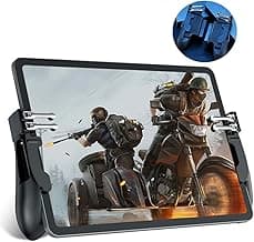 PUBG Controller for iPad, 4 Triggers [6 Finger Operation] Sensitive Shoot Aim Trigger Gamepad Grip, Support 9.7-12.9 inch iPad & Tablet (Thickness < 10mm)