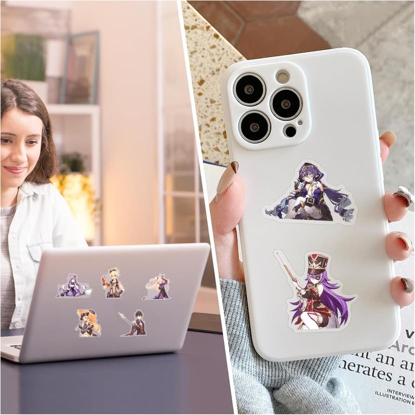 TaiCy Character Stickers, Waterproof Sun-Proof Anime Game Sticker Pack for Phone,Laptop,Bottles,Skateboard (Genshin Stickers-1)