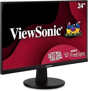 ViewSonic VA2447-MH 24 Inch Full HD 1080p Monitor with 100Hz, FreeSync, Ultra-Thin Bezel, Eye Care, HDMI, VGA Inputs for Home and Office