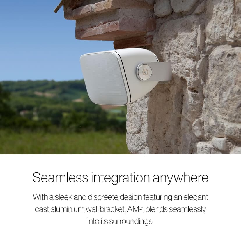 Bowers & Wilkins AM-1 Architectural Monitor Weather-Resistant Loudspeaker for Patio, Garden, or Poolside, 1" Aluminum-Dome Tweeter, 5" Glassfibre Cone Midrange & Auxiliary Bass Radiator (Pair, Black)