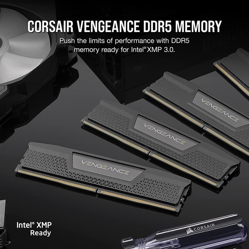 CORSAIR VENGEANCE DDR5 RAM 64GB (2x32GB) 5200MHz CL40-40-40-77 1.25V Intel XMP Desktop Computer Memory - Black (CMK64GX5M2B5200C40)