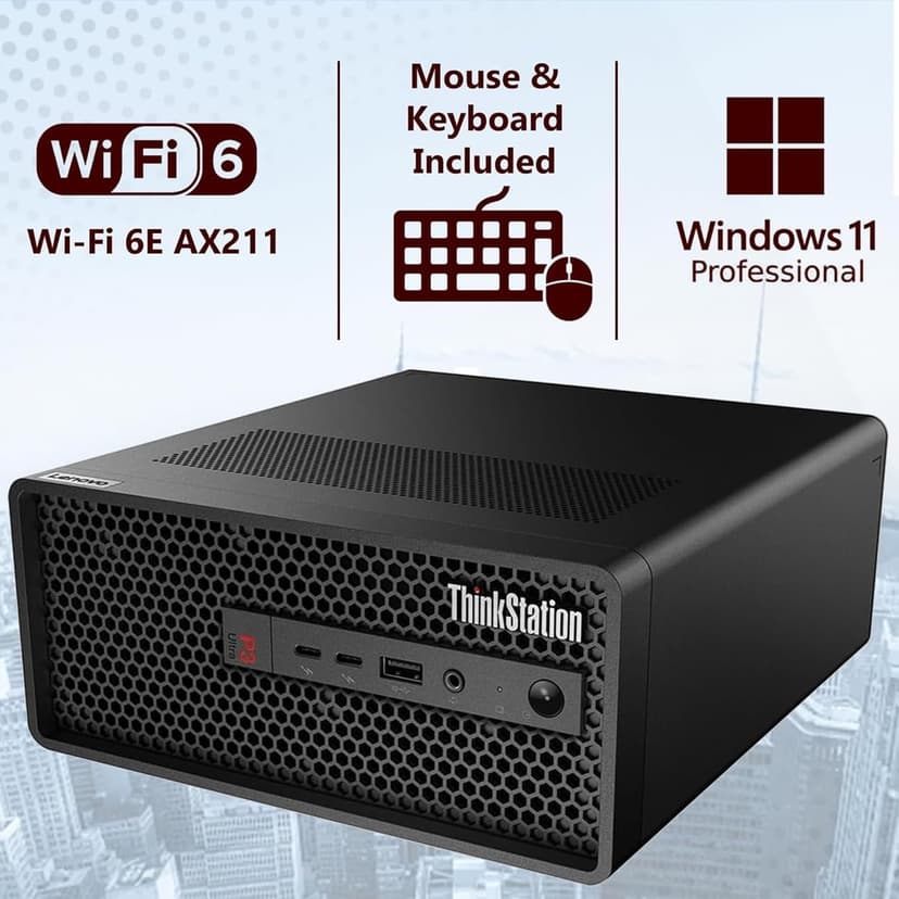 Lenovo ThinkStation P3 SFF Workstation Desktop (Intel 20-Core i7-14700, 128GB RAM, 4TB SSD, NVIDIA T400 4GB) for Engineers, Analysts, Creative Professionals, Wi-Fi, Thunderbolt 4, Ethernet, Win 11 Pro