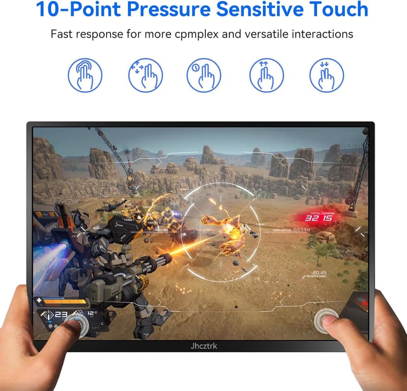 14 Inch Touchscreen Portable Monitor 1200P Slim and Lightweight Bezel less FHD IPS HDR Gaming Monitor, Laptop Travel Sub-Monitor with Built-in Speakers and VESA for Laptop Mac PC Xbox PS4/5 Switch