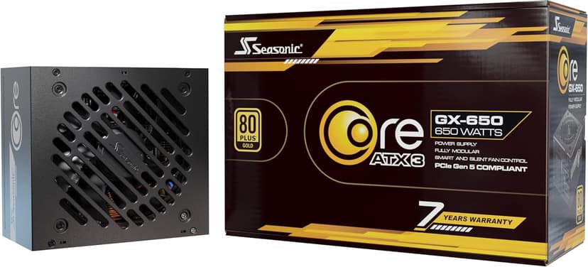 Seasonic CORE V2 GX-650 (ATX3) - 650W - 80+ Gold - ATX 3.0 & PCIe 5.1 Ready - Full-Modular - ATX Form Factor - Premium Capacitor - 7 Year Warranty - Nvidia RTX 30/40 Super & AMD GPU Compatible