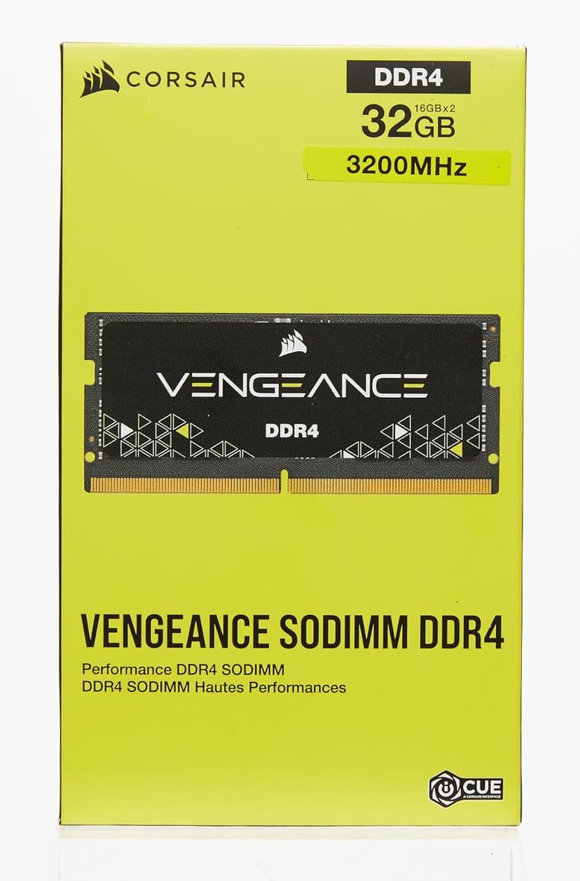 CORSAIR Vengeance SODIMM DDR4 RAM 32GB (2x16GB) 3200MHz CL22-22-22-53 1.2V Intel AMD Laptop Notebook Memory - Black (CMSX32GX4M2A3200C22)
