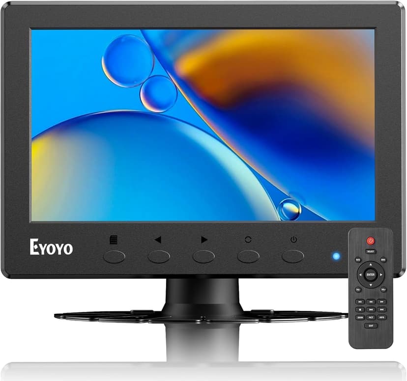 Eyoyo Mini Monitor 7 Inch Small HDMI Monitor 1024x600 LCD Screen Display HMDI AV VGA BNC USB Input for PC CCTV Security Camera Computer Laptop RasPi