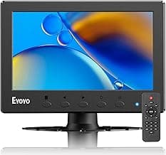 Eyoyo Mini Monitor 7 Inch Small HDMI Monitor 1024x600 LCD Screen Display HMDI AV VGA BNC USB Input for PC CCTV Security Camera Computer Laptop RasPi