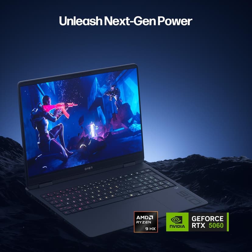 HP OMEN 16" Gaming Laptop 2K 144Hz - AMD Ryzen 9 8940HX, NVIDIA RTX 5060, 32GB RAM, 2TB SSD, RGB Backlit Keyboard, Wi-Fi 6E, Cooling Pad Bundle, Windows 11 Pro