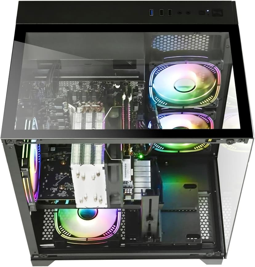 Gaming PC, Prebuilt Desktop with Intel 12th Core i5-12400F & GeForce RTX3050, 32G DDR4 RAM, 1TB NVME SSD, Tower Computer for Gaming, Home and Office (Black)