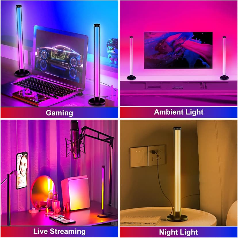 Smart LED Light Bars, RGB IC Light Bar for Room, 16 Million Colors & 213 Preset Modes, Music Sync Gaming Lights, App Control & Remote Control Ambient Lighting for TV Backlight, Game Room Lights Decor