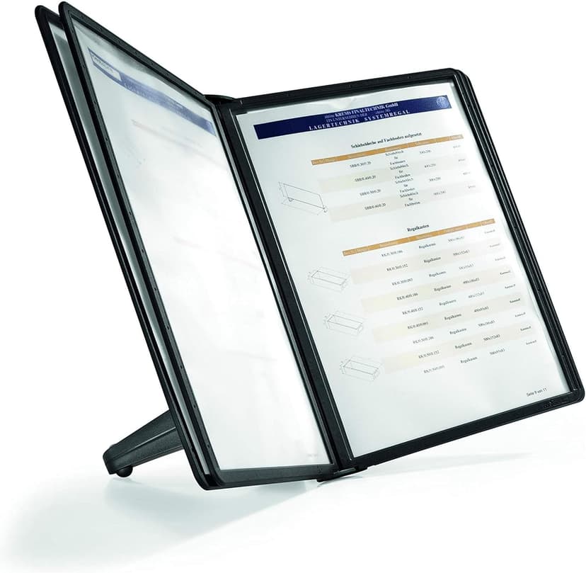 Durable Desktop Reference System with 5 Double-Sided Panels - Letter-Size 8.5" x 11" Inches - Black SHERPA SOHO Design - Desk Reference Organizer