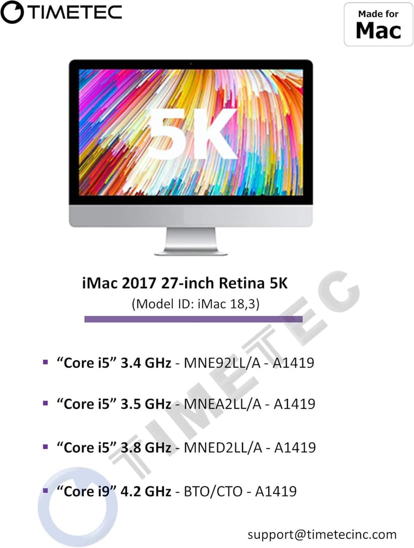Timetec 32GB KIT(2x16GB) Compatible for Apple 2017 iMac (27-inch w/Retina 5K, 21.5-inch w/Retina 4K / Non-Retina 4K) DDR4 2400MHz PC4-19200 SODIMM MAC RAM Upgrade for iMac 18,1 / iMac 18,2 / iMac 18,3