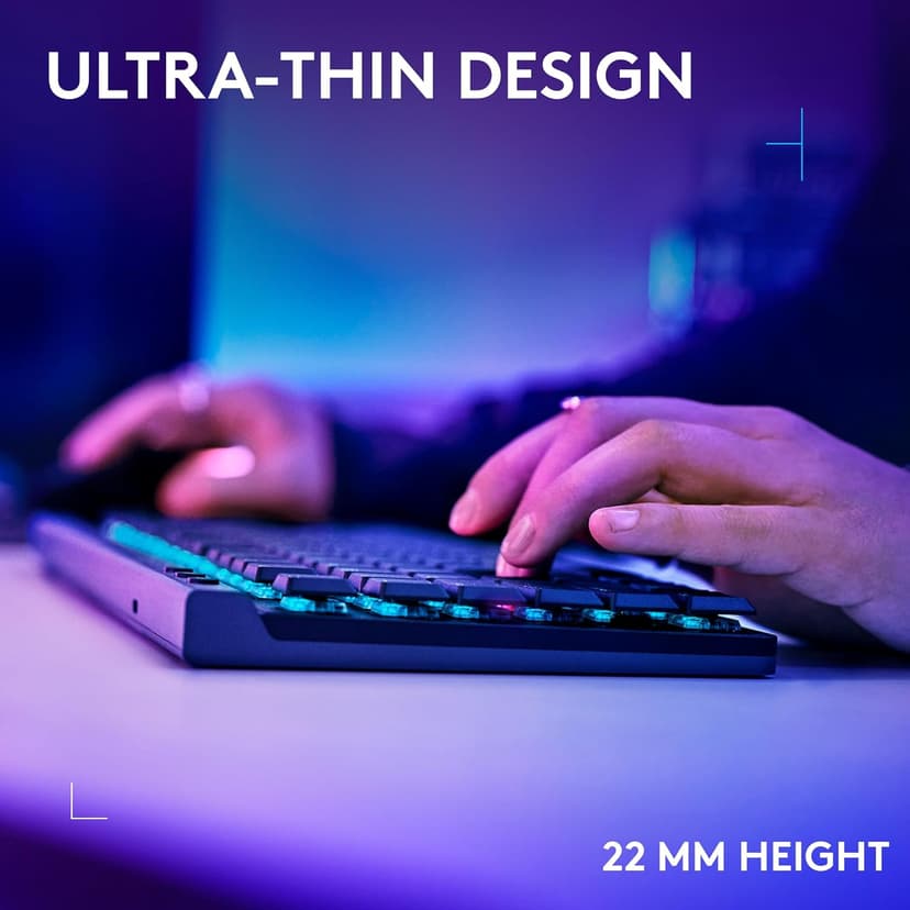 Logitech G515 Wireless Gaming Keyboard TKL, LIGHTSYNC RGB, Thin Tenkeyless Design, Double-Shot PBT Keycaps, Tactile Brown Mechanical Switches - Black
