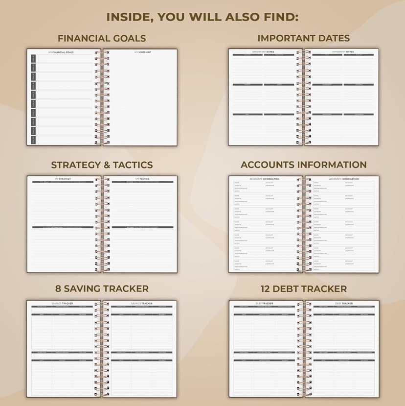 Clever Fox Budget Planner Spiral – Expense Tracker Notebook – Monthly Budgeting Organizer, Finance Logbook & Accounts Book to Control Your Money – Undated Bill Tracker, 6.3x8.4” - Brown