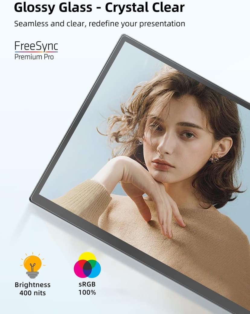 EVICIV 18.5” Portable Monitor Touchscreen | 120HZ 1ms Gaming Monitor | FreeSync, HDR | 400Nits | 1080P FHD IPS | 100% sRGB | VESA & Smart Case | Large Travel External Second Screen for Laptop, Switch
