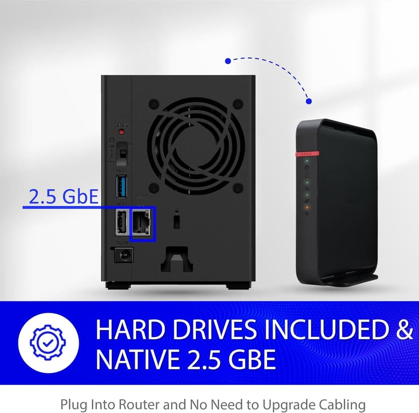 BUFFALO LinkStation 720 16TB 2-Bay Home Office Private Cloud Data Storage with Hard Drives Included/Computer Network Attached Storage/NAS Storage/Network Storage/Media Server/File Server
