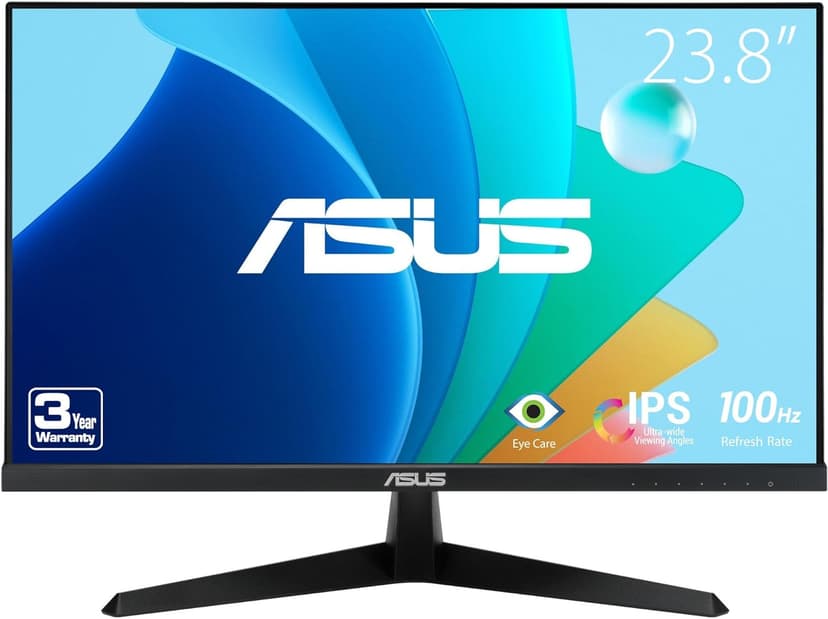 ASUS 24” (23.8-inch viewable) Eye Care Monitor (VY249HF) - Full HD, IPS, 100Hz, IPS, SmoothMotion, 1ms, Adaptive Sync, Blue Light Filter, Flicker Free, HDMI, VESA Mountable, 3 Year Warranty
