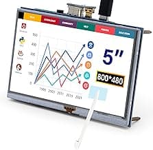ELECROW 5-Inch Resistive Touch Screen TFT LCD Display, 800x480 HD Resolution, Compatible with Raspberry Pi 5/4/3/2B/Zero, Banana Pi, Jetson Nano, Windows 11/10/8/7