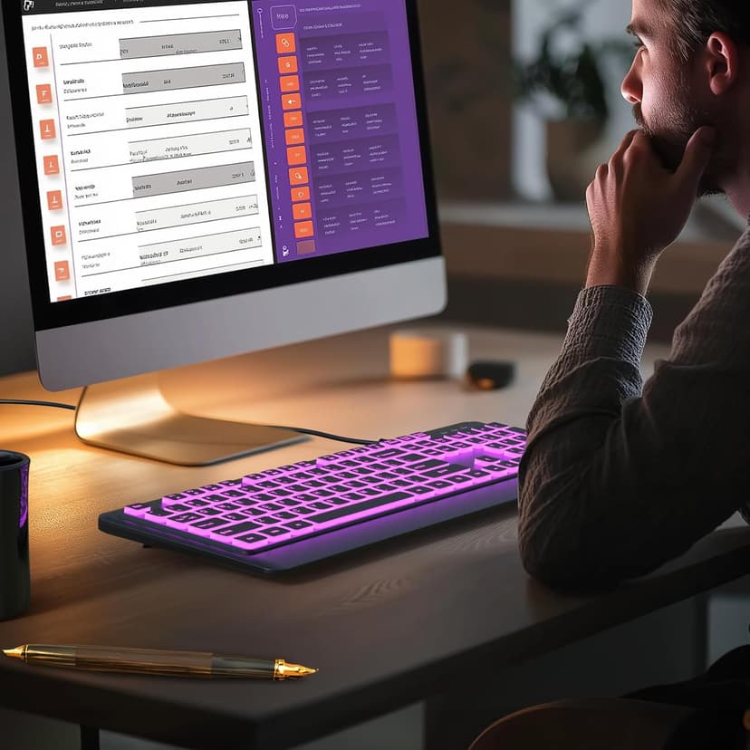 Backlit Computer Keyboards, Wired USB LED Keyboard with 7 Colors Backlight, Plug and Play, Waterproof, Full Size Quiet Computer Keyboard for Windows Desktop, PC, Laptop, Gaming