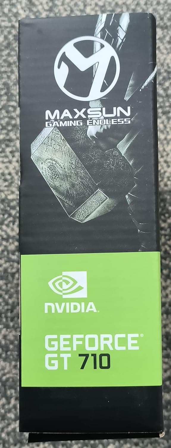 maxsun GEFORCE GT 710 2GB Low Profile Ready Small Form Factor Video Graphics Card GPU Support DirectX12 OpenGL4.5, Low Consumption, VGA, DVI-D, HDMI, HDCP, Fanless Cooling
