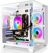 LXZ Desktop PC Computer Ryzen 5-5600GT 8 core 3.6GHz, 16G DDR4 RAM, 512G NVME SSD, Tower Computer with 400W Power Supply for Working, Home and Office (White)