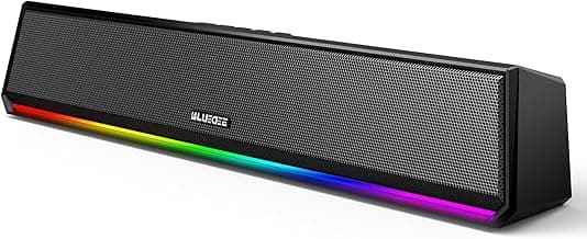 Bluedee Computer Speakers for Desktop PC, Bluetooth 5.3 PC Speakers with Dynamic RGB Light, Wired USB Plug & Play Computer Sound Bar, USB/Type-C Powered Gaming Speakers for Desktop, Laptops, Tablet