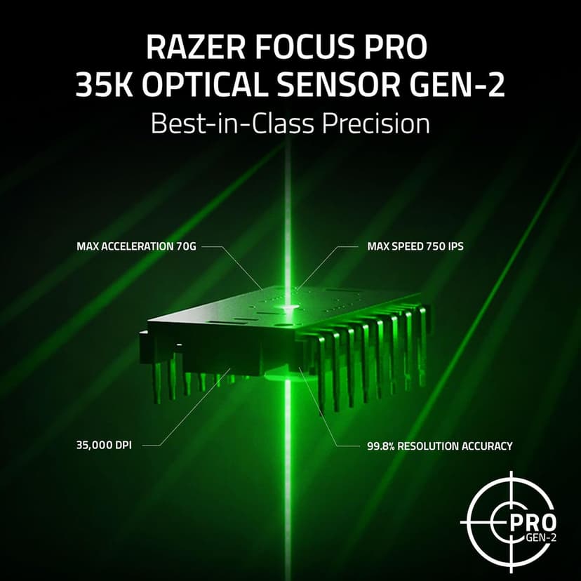 Razer Basilisk V3 Pro 35K Wireless Gaming Mouse: HyperScroll Tilt Wheel - 35K DPI Optical Sensor Gen 2-13 Customizable Controls - Chroma RGB - Optical Switches Gen 3 - Up to 140 Hr Battery - Black