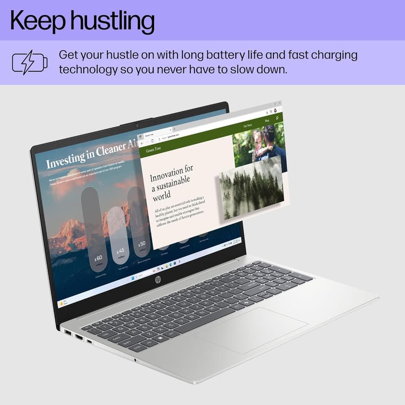 HP 15.6 inch Laptop, HD Touchscreen Display, AMD Ryzen 5 7520U, 8 GB RAM, 512 GB SSD, AMD Radeon Graphics, Windows 11 Home, Natural Silver, 15-fc0499nr