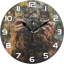 Bolaz Wall Clocks Decorative Bedroom Silent Living Room Desktop Photographer Tabletop Shelf Clocks Round Battery Operated 10 Inch Non-Ticking