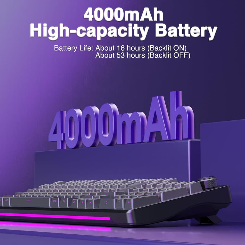 AULA S98 Pro Wireless Mechanical Keyboard with Screen & Knob,2.4GHz/USB-C/BT5.0 Hot Swappable Creamy Keyboard,Pre-lubed Linear Switches,Side Printed PBT Keycaps,RGB Backlit Gaming Keyboards