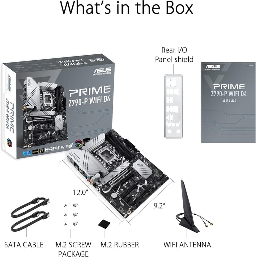 ASUS Prime Z790-P WiFi D4 LGA 1700(Intel 14th,12th&13th Gen) ATX motherboard (PCIe 5.0,DDR4,14+1DrMOS,3x M.2,WiFi 6, Bluetooth v5.2,2.5Gb LAN, front panel USB 3.2 Gen 2 USB Type-C, Thunderbolt 4/USB4)