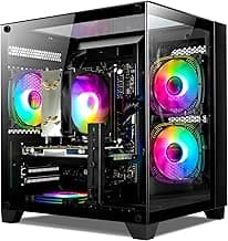 Gaming PC, Prebuilt Desktop with Intel 12th Core i5-12400F & GeForce RTX3050, 32G DDR4 RAM, 1TB NVME SSD, Tower Computer for Gaming, Home and Office (Black)