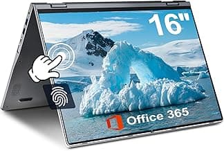 jumper 2 in 1 Laptop, 16 inch Convertible Laptop Computer with IPS FHD 360 Degree Touchscreen, 128GB Storage, 4GB RAM, Fingerprint Reader, Backlit Keyboard, Celeron N5095, 53.2WH, WiFi 6