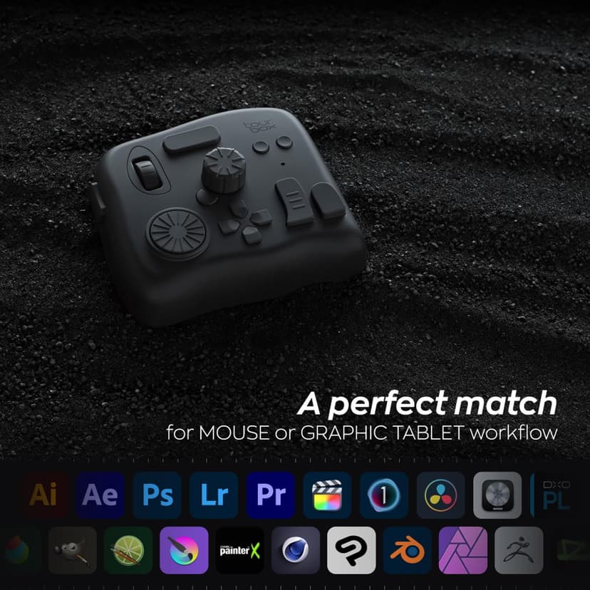 TourBox Elite - Bluetooth Controller for Video Photo Editing Color Grading, Davinci Resolve Speed Editor, MacOS/Windows, Lightroom Photoshop Premiere Final Cut Pro Programmable Keyboard