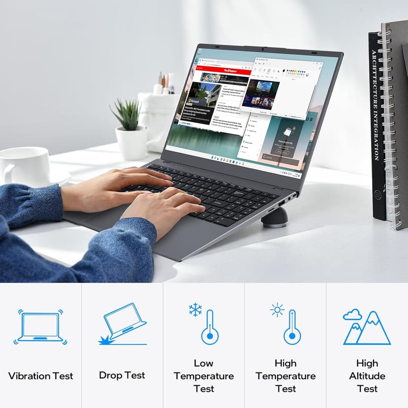 Laptop Computer 15.6 inch, Intel Quad Core N95, 12GB LPDDR5 RAM 1TB NVMe SSD Laptop with FHD IPS Display, WiFi 5, BT5.0, USB Type C and Fingerprint, 2 Years Warranty, Windows 11 Pro