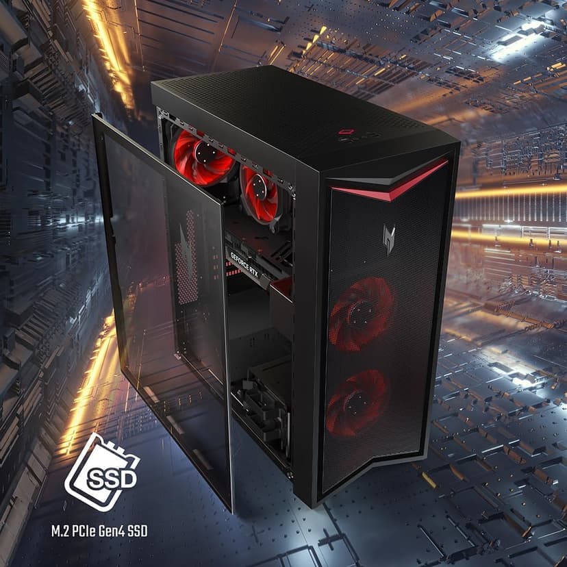Acer Nitro 70 N70-130-UR13 Gaming Desktop | AMD Ryzen 9 7900 12-Core Processor | NVIDIA GeForce RTX 4070 | 32GB DDR5 4800MHz | 1TB PCIe Gen 4 SSD | Wi-Fi 6E | Windows 11 Home