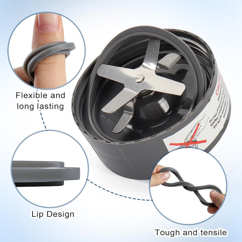 3 PCS Blender Gasket Replacement, Rubber Seal Rings Suitable for Nutribullet 900 Series Blenders with 600W and 900W (3 Pieces)