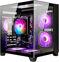 LXZ Desktop PC Computer AMD Ryzen 5 5600GT 6 core 3.9GHz, 16G DDR4 RAM, 512G NVME SSD, Tower Computer for Home and Office (Black)