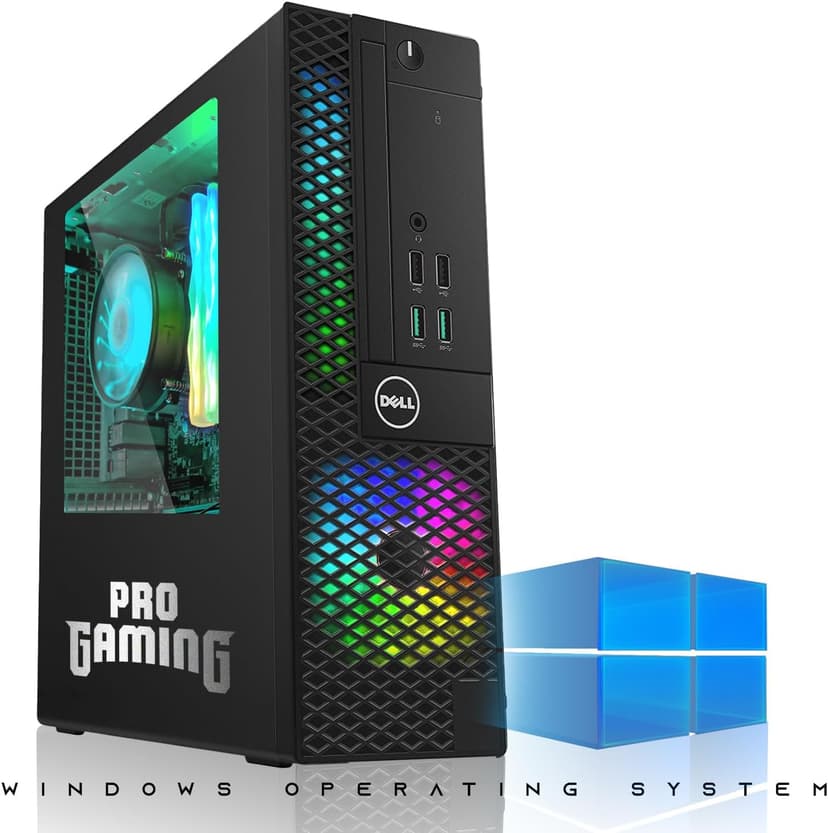 Dell OptiPlex Desktop PC – Intel Core i7, 32GB ARGB RAM, 512GB SSD, 27 Inch Curved Monitor, GT 1030 Graphics, RGB Keyboard with AI Copilot Key, Mouse & RGB Headphones, Windows 11 Home (Renewed)