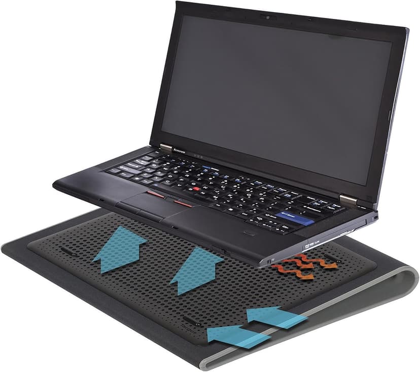 Targus 17 Inch Dual Fan Lap Chill Mat - Soft Neoprene Laptop Cooling Pad for Heat Protection, Fits Most 17" Laptops and Smaller - USB-A Connected Dual Fans for Heat Dispersion (AWE55US)