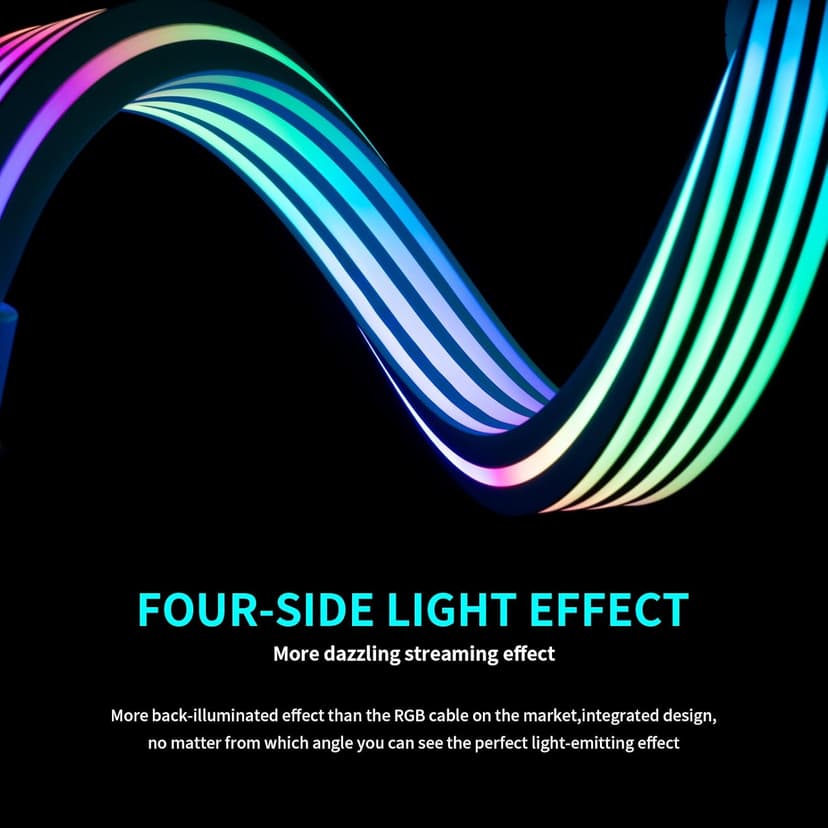 Sirlyr 8 Pin RGB GPU Cable,RGB PSU Cables Extension - Addressable 5V3Pin ARGB PC Case Decor for RTX 3060 4060 4070 Radeon RX 6600 580 Graphics Card Power Supply White