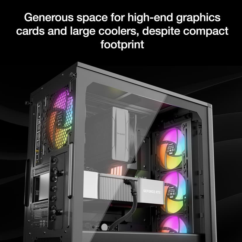 be quiet! Pure Base 501 LX Black Mid-Tower ATX Case | High Airflow | 4 Preinstalled Light Wings LX PWM Fans | ARGB Lighting with Controller and PWM hub | Optimized Air Pressure Case | BGW78