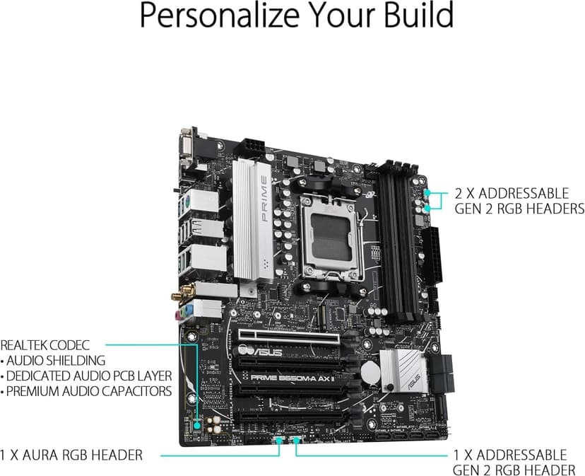 MICRO CENTER AMD Ryzen 7 7700X CPU Processor with ASUS Prime B650M-A AX II Micro ATX Motherboard