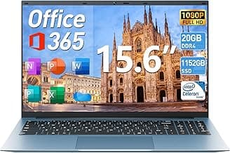 Naclud 15.6 Inch Laptops, 20GB RAM 128GB EMMC+1024GB SSD, Gray | Laptop Computer, Celeron N5095 Quad-Core, Windows 11 Computers, 7000mAh, WiFi 6, BT5.2, USB 3.2 * 3, HDMI, Type-C