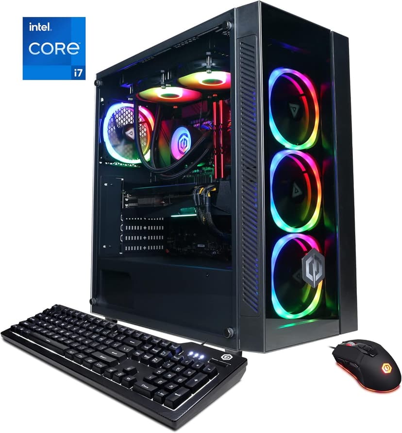 CYBERRPOWERPC Gamer Xtreme VR Gaming PC, Intel Core i7-12700KF 3.6GHz, GeForce RTX 3060 12GB, 16GB DDR4, 500GB PCI-E NVMe SSD, 2TB HDD, WiFi Ready & Win 11 Home (GXiVR8400A10), Black