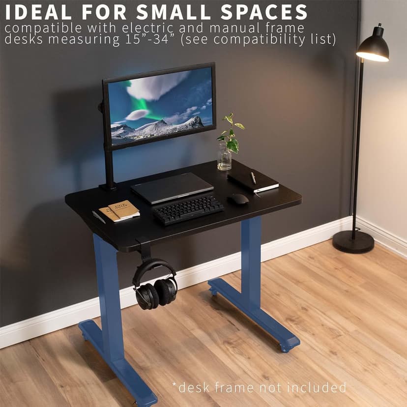 VIVO Universal 36 x 24 inch Solid One-Piece Compact Table Top for Standard and Sit to Stand Height Adjustable Home and Office Desk Frames, Black, DESK-TOP36B