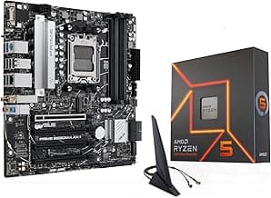MICRO CENTER AMD Ryzen 5 7600X CPU Processor with ASUS Prime B650M-A AX II Micro ATX Motherboard